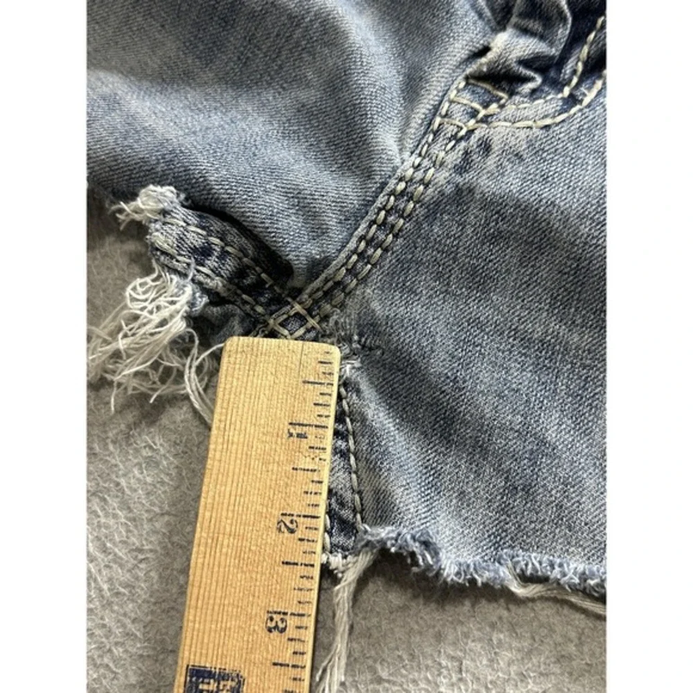 Rock &‎ Roll Cowboy Shorts Womens 32 Blue Denim Distressed Frayed Western